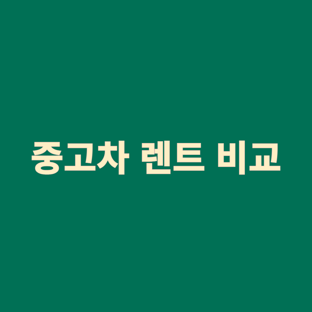 중고차 렌트 비교