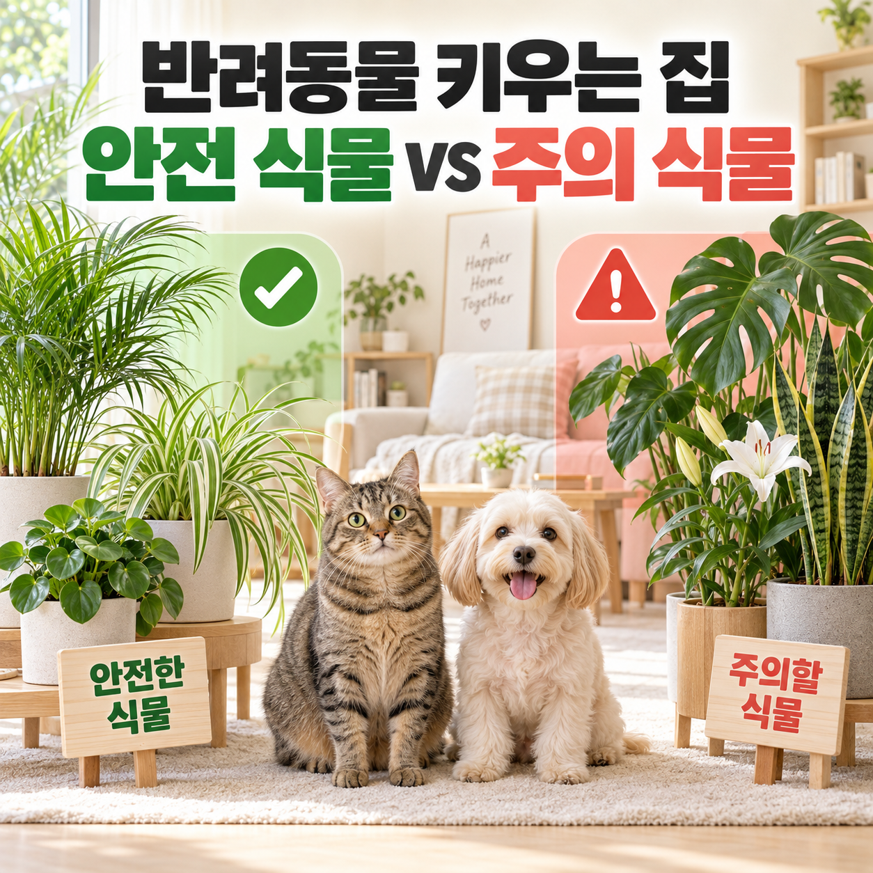 반려동물 키우는 집 필수! 안전한 실내 식물과 주의할 식물 BEST