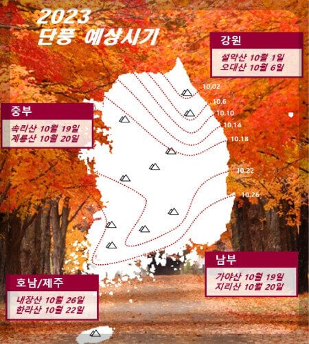 2023 단풍 예상 시기