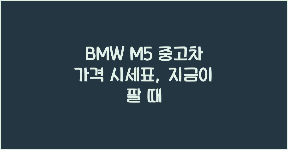 BMW M5 중고차 가격 시세표