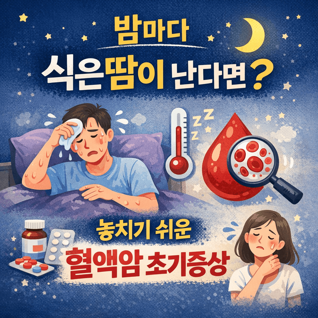 피로&middot;식은땀&middot;체중감소&hellip; 이게 림프암 신호? 혈액암 초기증상 7가지 꼭 확인하세요!