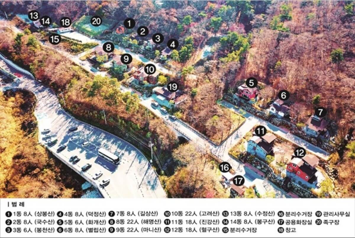 석모도자연휴양림 배치도