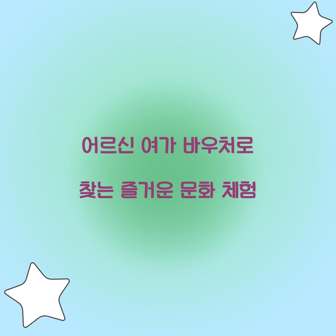 어르신 여가 바우처