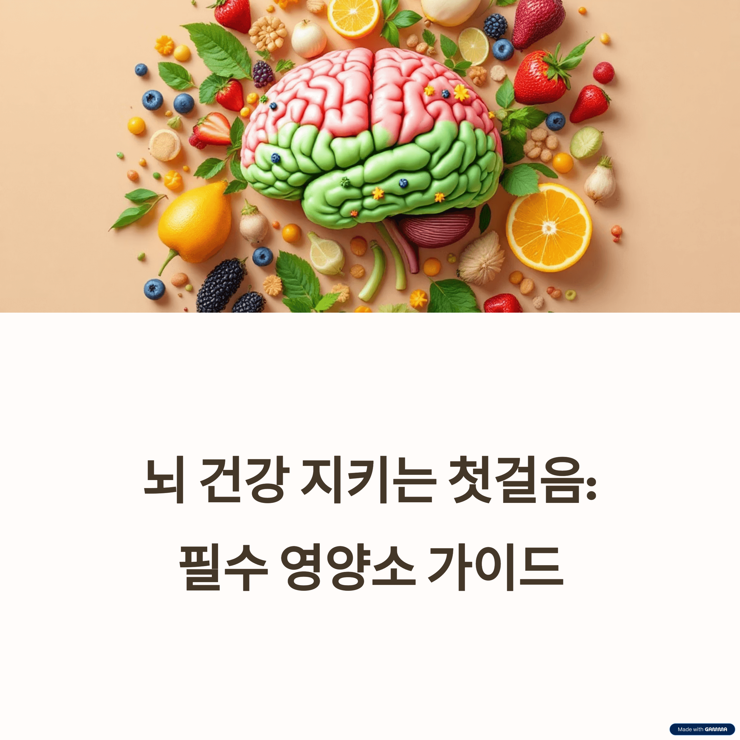 뇌 건강 지키는 첫걸음: 필수 영양소 가이드
