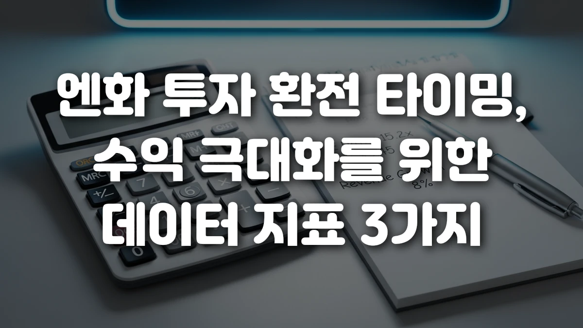 엔화 투자 환전 타이밍 수익 극대화를 위한 데이터 지표 3가지