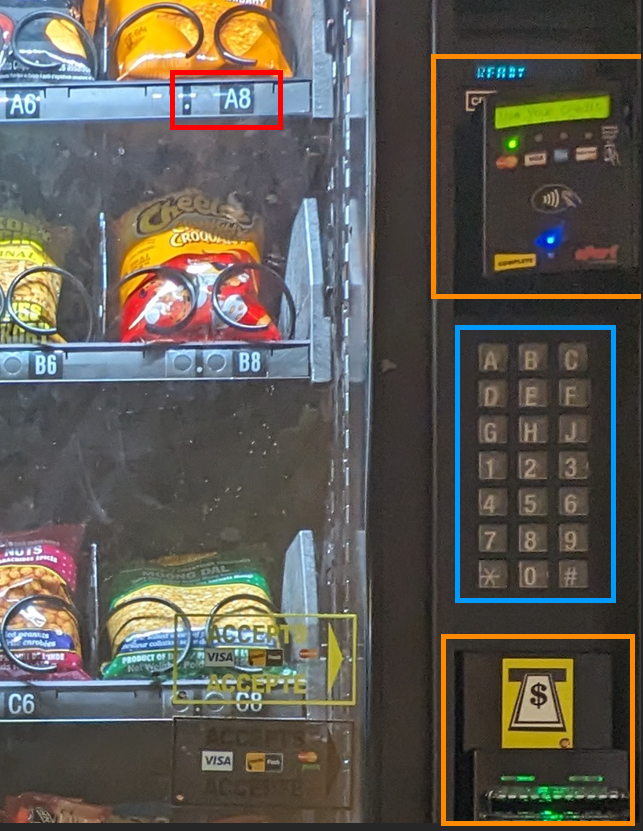 가격확인 결재방법(벤딩머신)