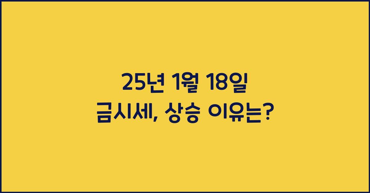 25년 1월 18일 금시세