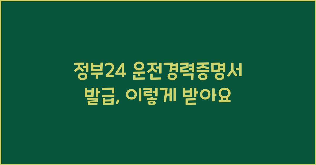 정부24 운전경력증명서 발급