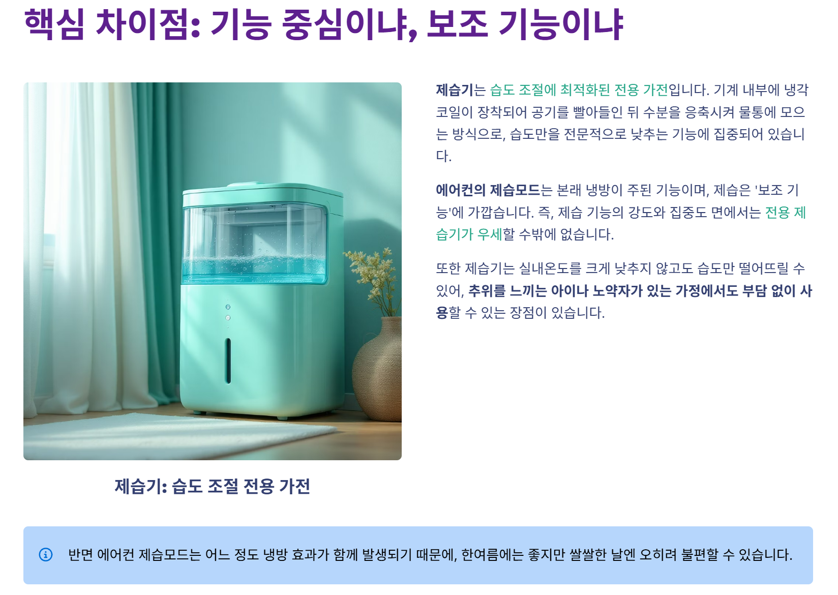 💧 제습기 vs 에어컨 제습 기능, 진짜 더 좋은 건 무엇일까?