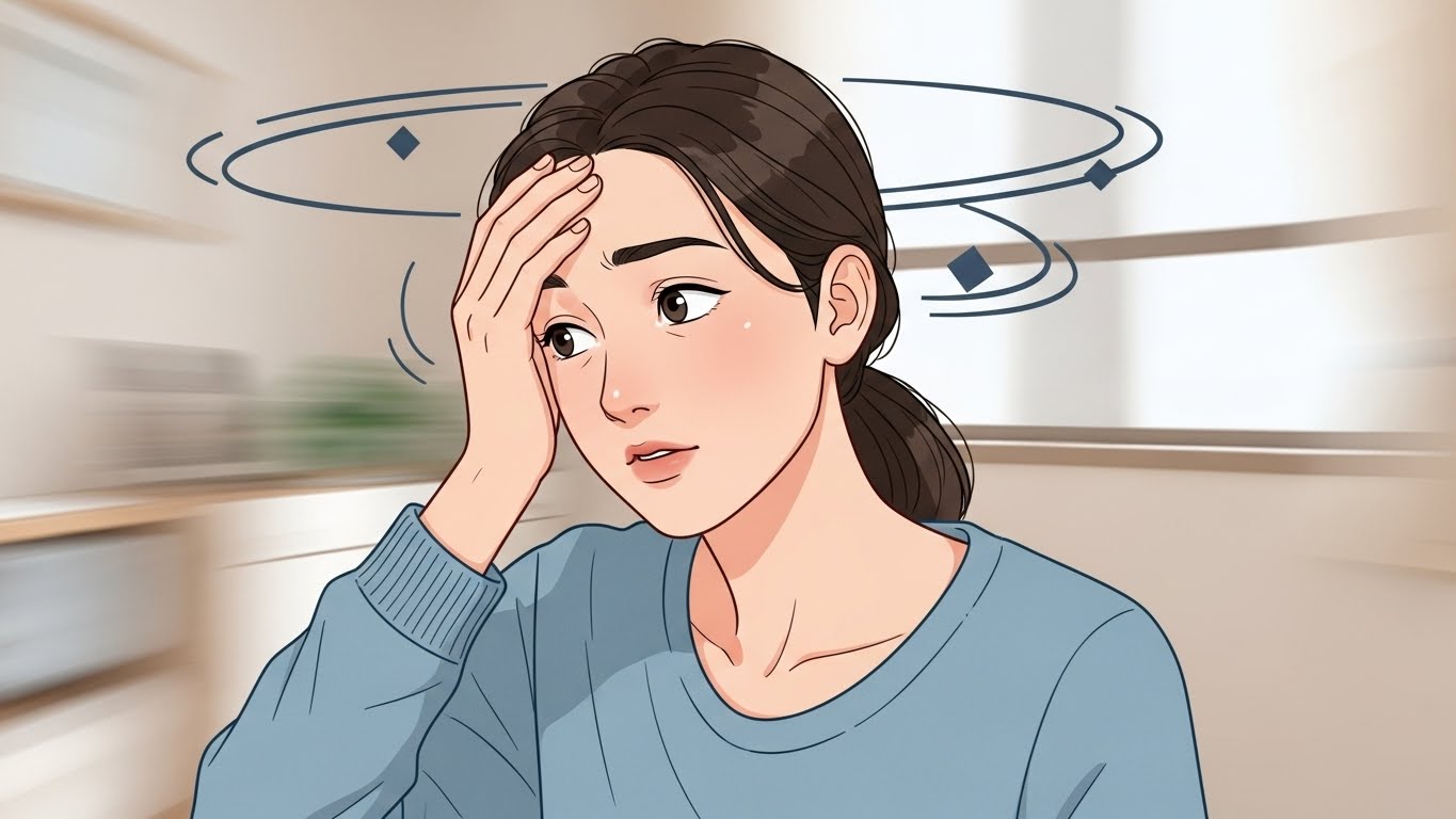 복시 증상과 어지럼증 원인을 정리한 건강 정보 이미지