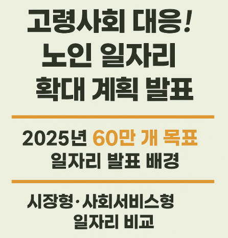 고령사회 대응! 노인 일자리 확대 계획 발표– 2025년까지 60만 개 목표 일자리 추진 배경과 방향
