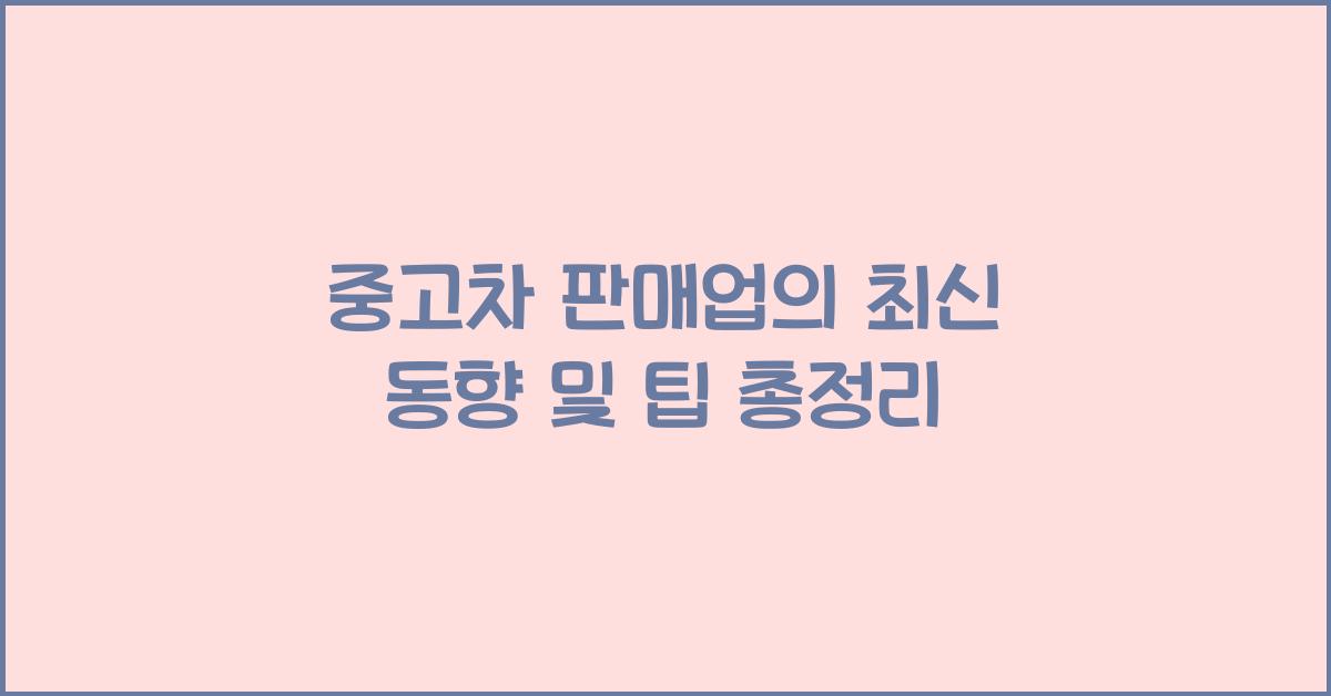 중고차 판매업