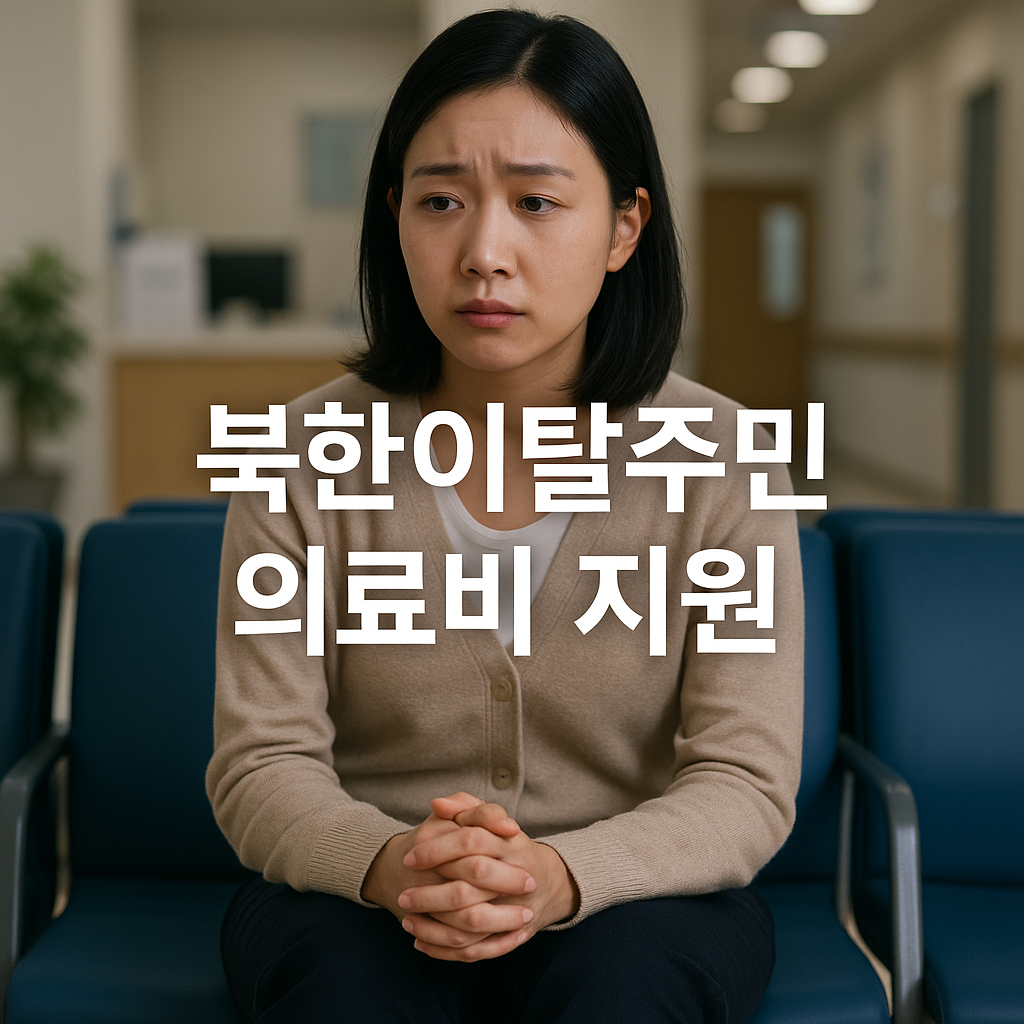 병원-대기실에-앉아-걱정스러운-표정의-북한이탈주민-중앙-텍스트-북한이탈주민-의료비-지원