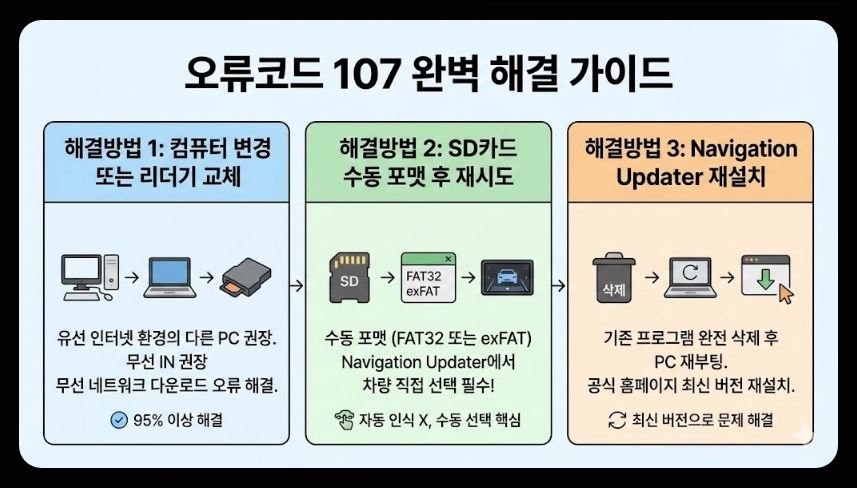 내비게이션 업데이트 오류 해결법