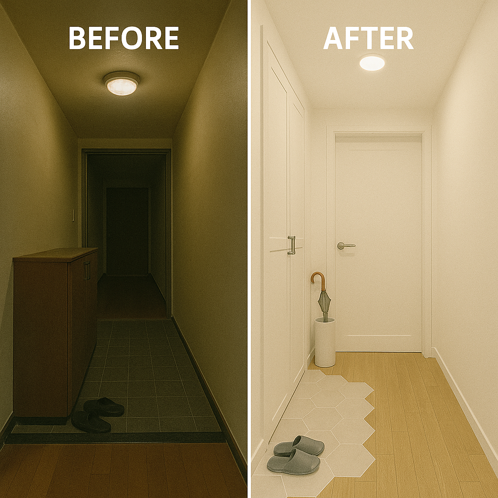 현관 & 복도 Before & After – “첫인상이 바뀌면 모든 인상이 바뀐다”