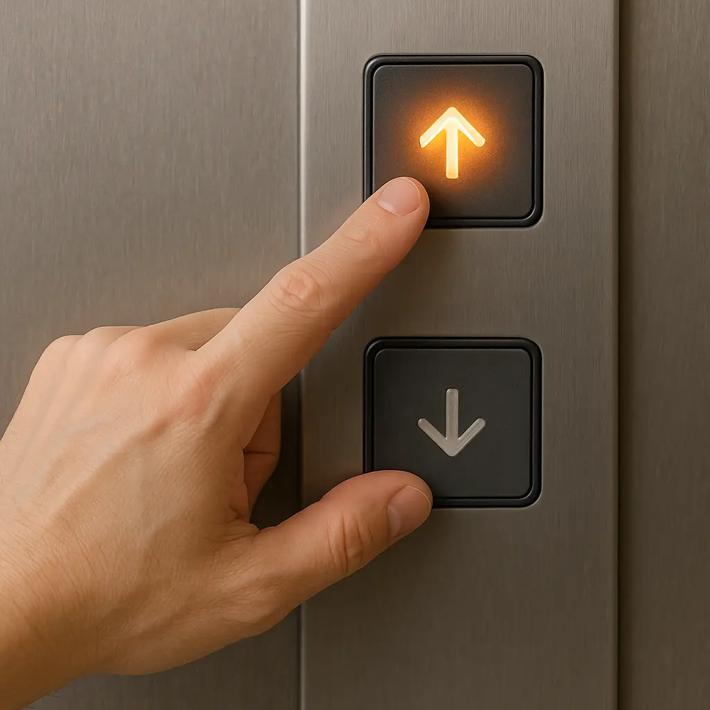 엘리베이터-버튼을-누르는-순간-눌린-것처럼-보이는-착각