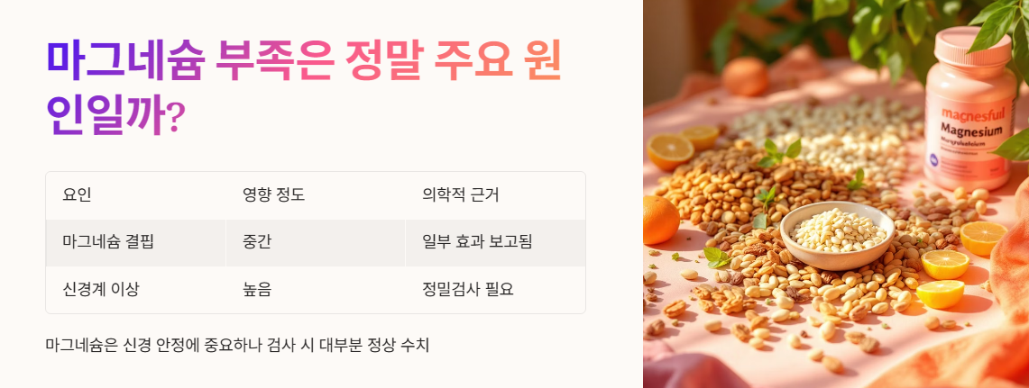 마그네슘 부족은 정말 주요 원인일까?