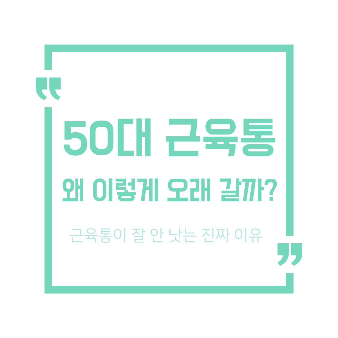 50대 근육통 관리 루틴 총정리