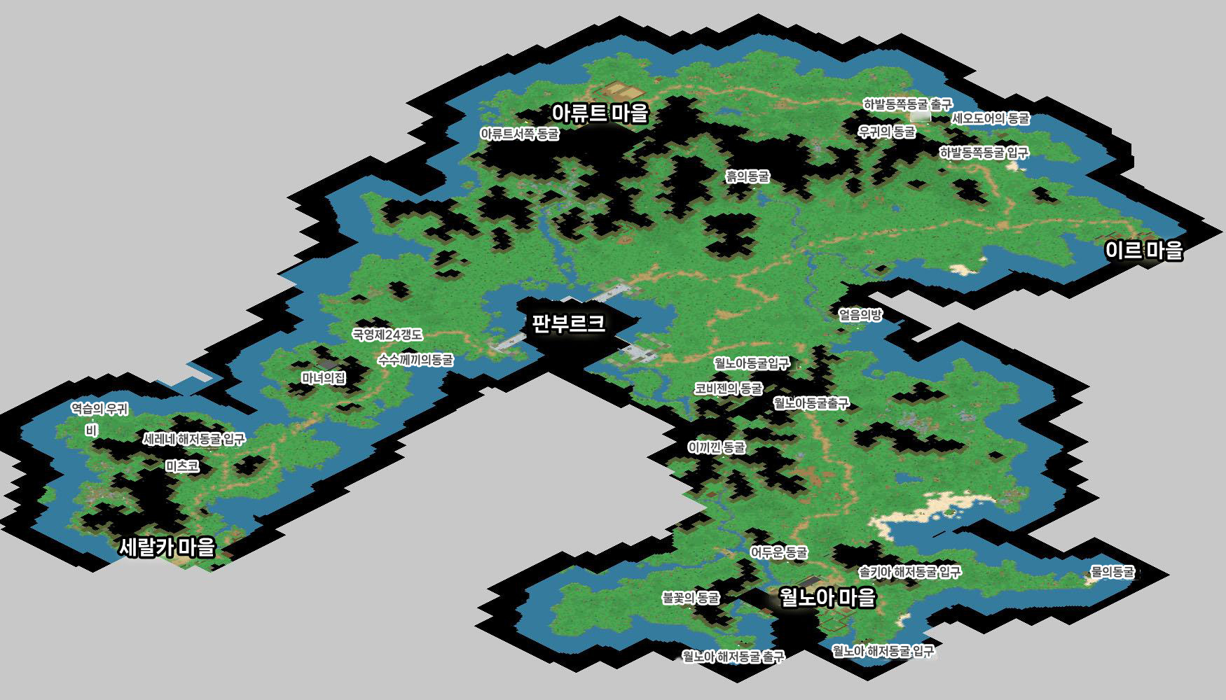크로스게이트 프레이아 대륙 지도