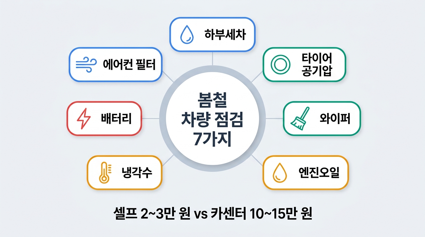 2026년 봄철 자동차 점검 체크리스트 7가지 필수 항목 인포그래픽