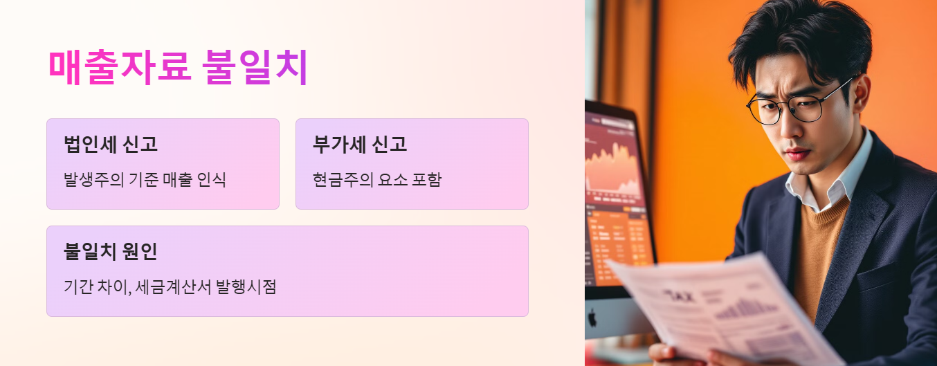 매출자료 불일치 – 법인세 vs. 부가세 신고 매출