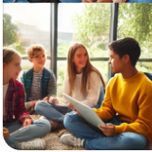 학생들이 토론하는 이미지