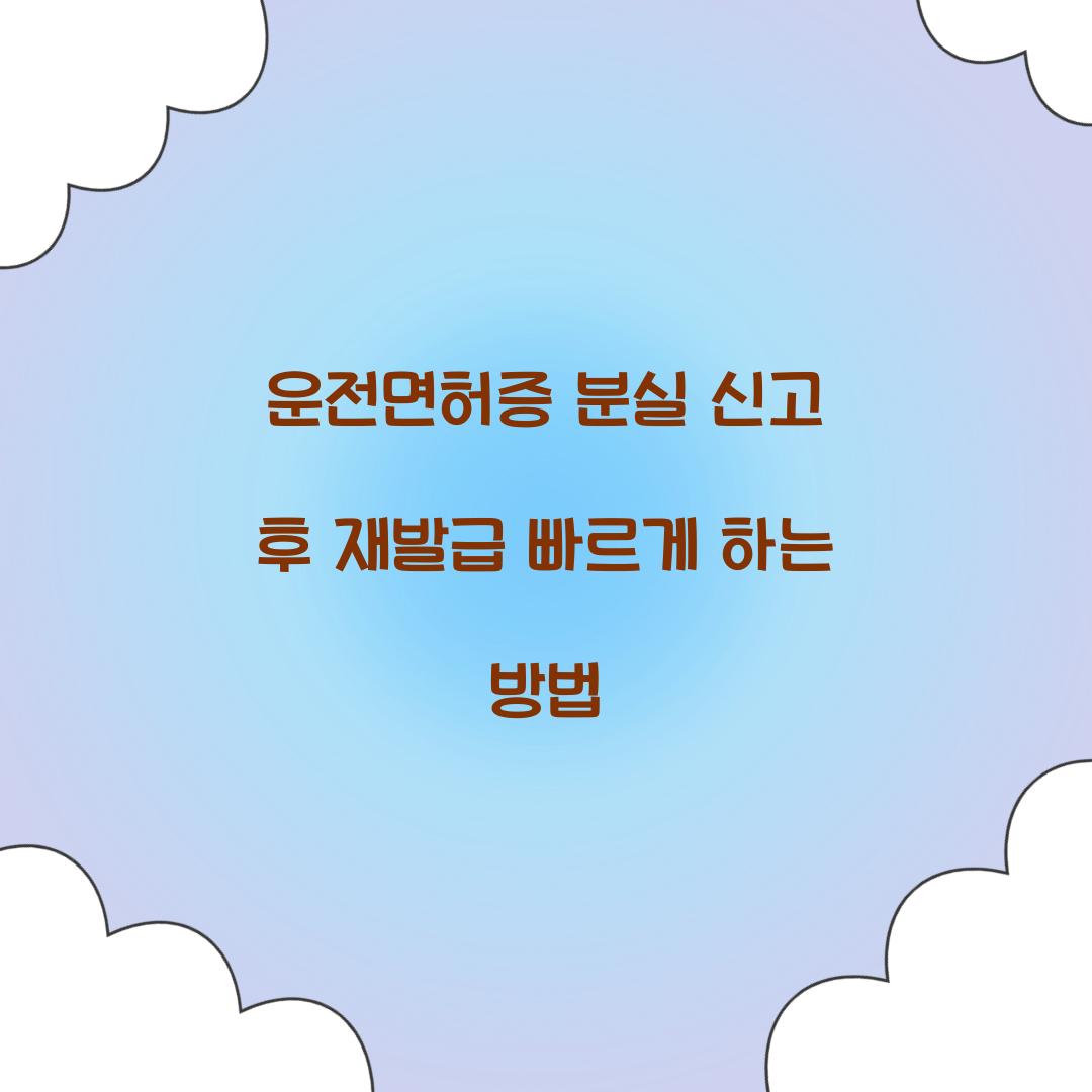 운전면허증 분실 신고
