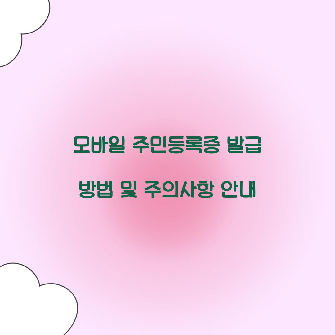 모바일 주민등록증 발급
