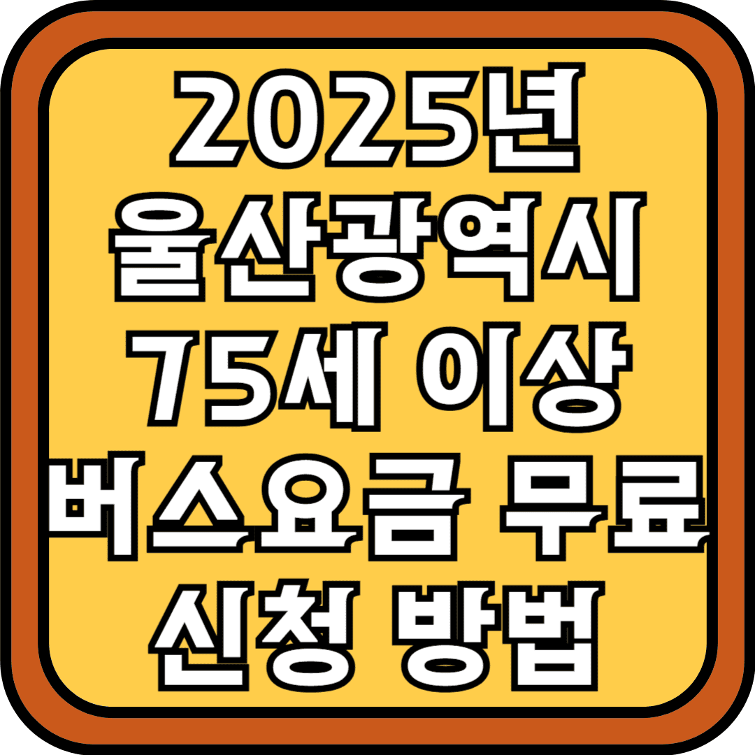 2025년 울산광역시 75세 이상 버스요금 무료 신청방법