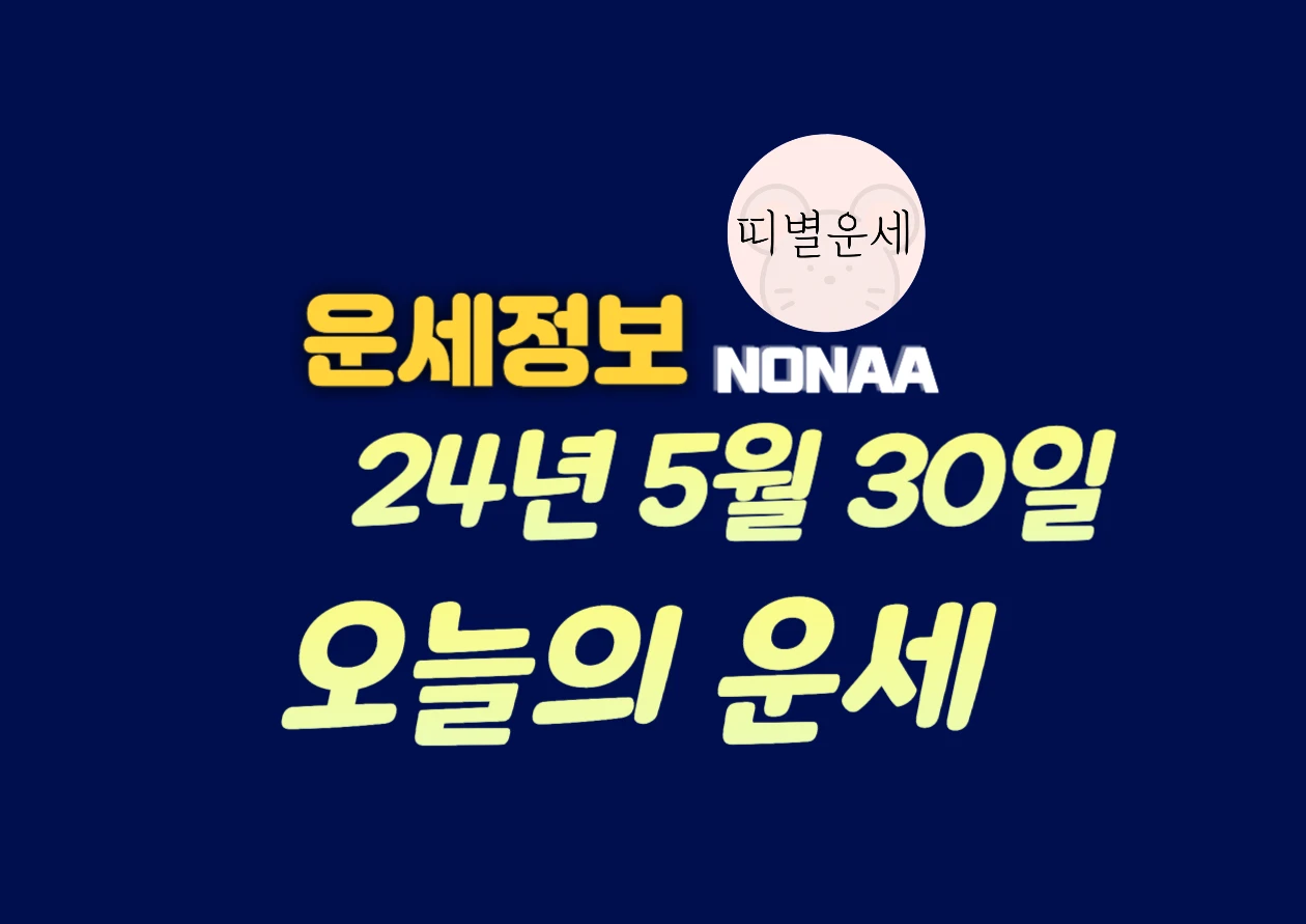 2024년 5월 30일 오늘의 운세