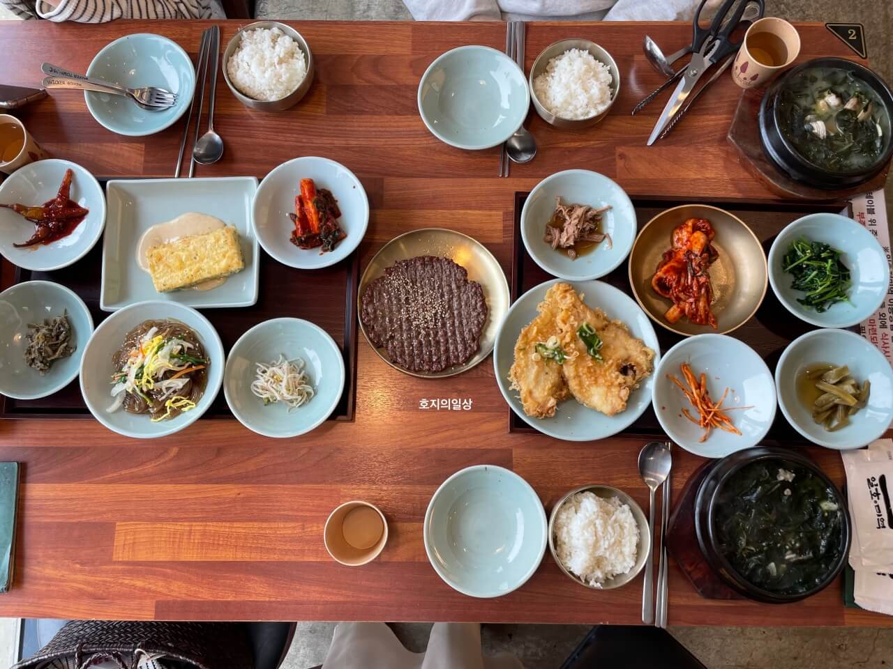 수지 동천동 맛집 일호점미역 정찬 한상 모습