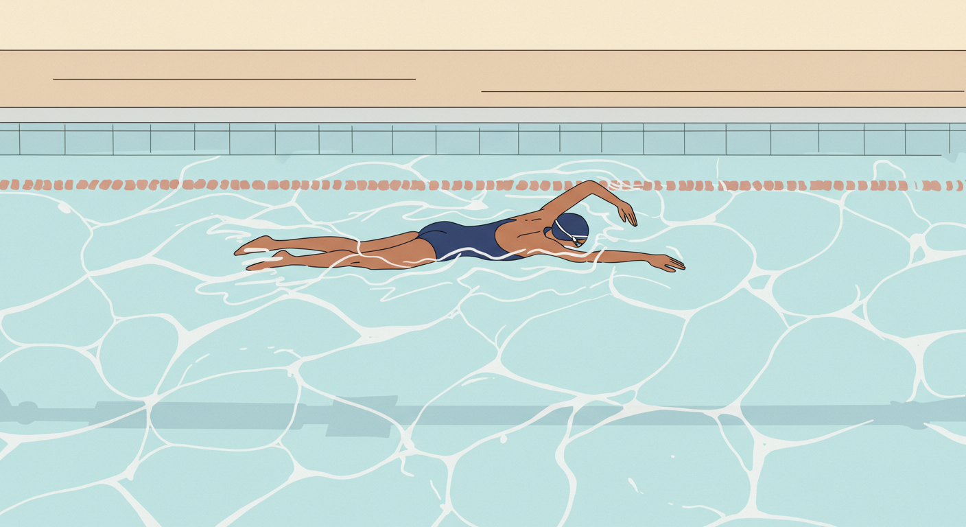 수영하는 모습의 일러스트
