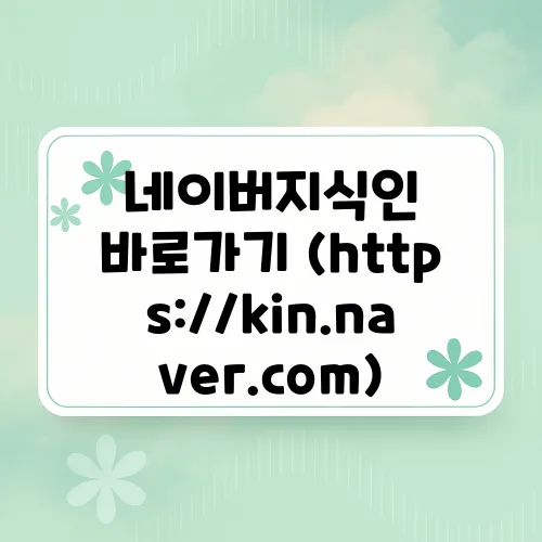 네이버지식인 바로가기 (https://kin.naver.com)