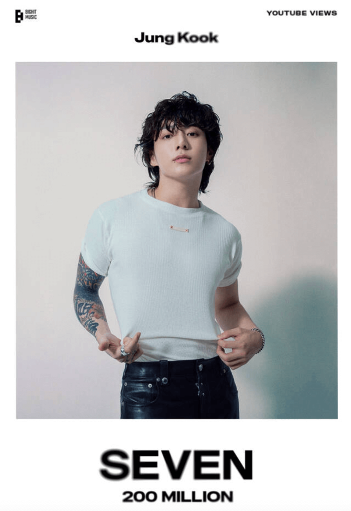 방탄소년단 정국 세븐 뮤비 2억뷰 달성