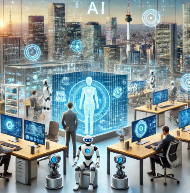 한국이 AI 기술을 컴퓨터 산업에 적극 도입한 이미지