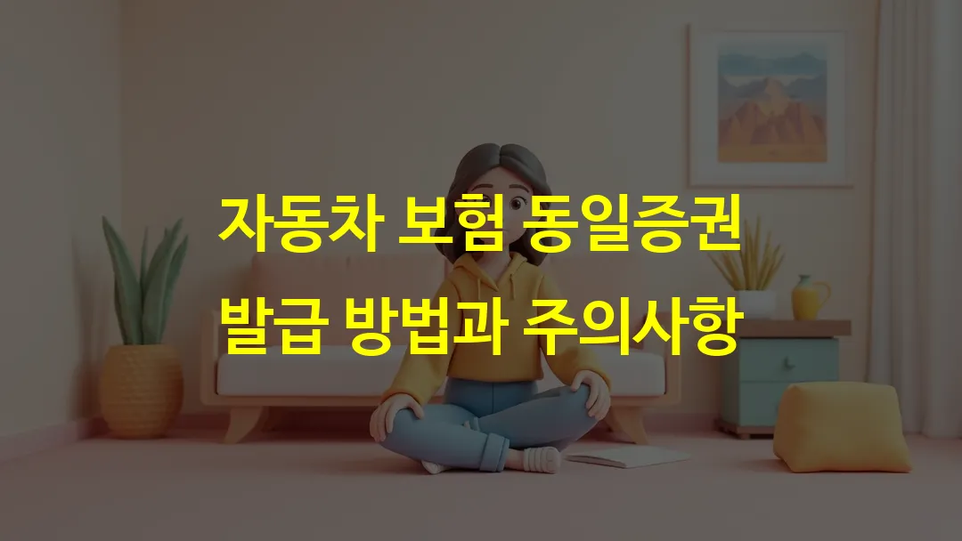 자동차 보험 동일증권 발급 방법과 주의사항