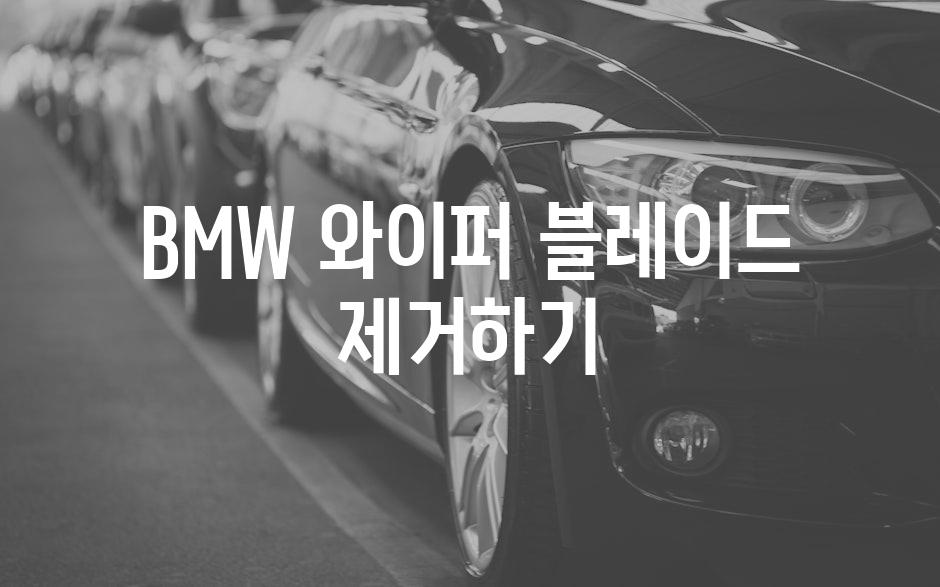 BMW 와이퍼 블레이드 제거하기