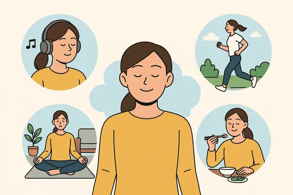 스트레스 해소 활동 일러스트