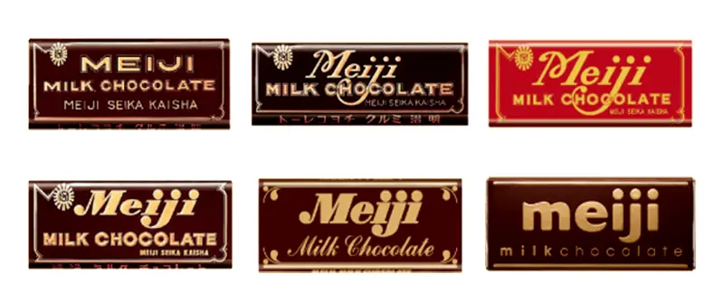 meiji milk chocolate package design history