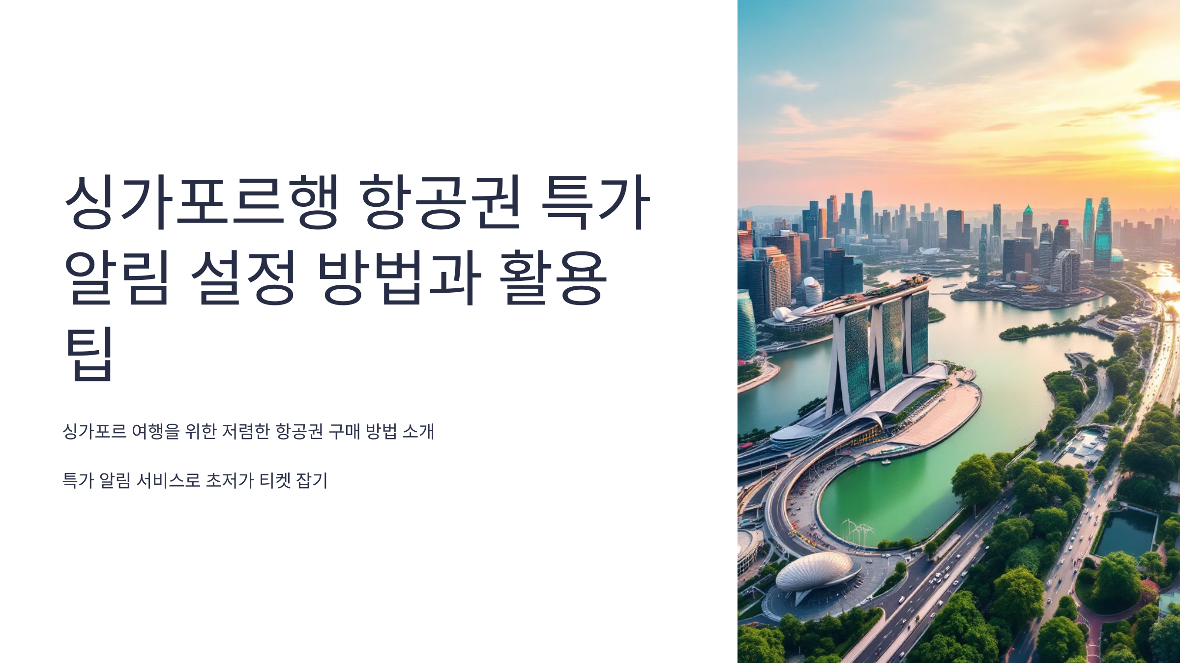✈️ 싱가포르행 항공권 특가 알림 설정 방법과 활용 팁