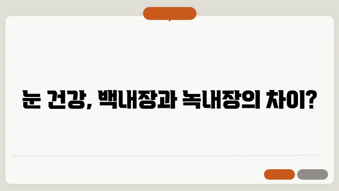 백내장 녹내장 차이 알고있자