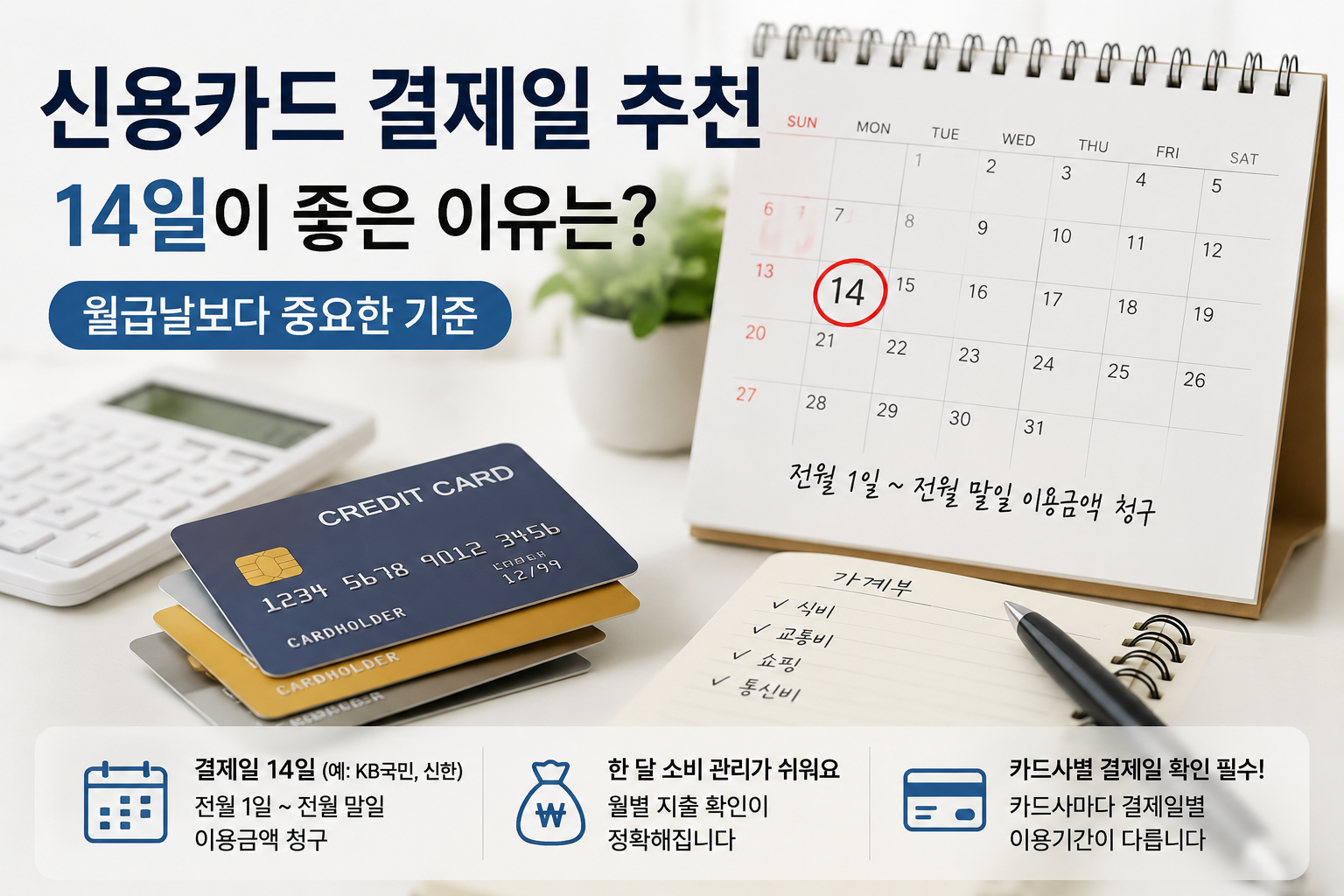 신용카드 결제일 14일이 좋은 이유