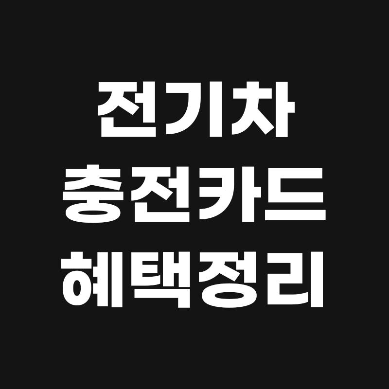 검정색 배경에 전기차 충전카드 혜택정리 라고 흰색으로 적힌 썸네일