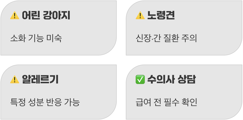 모든 강아지에게 괜찮을까?