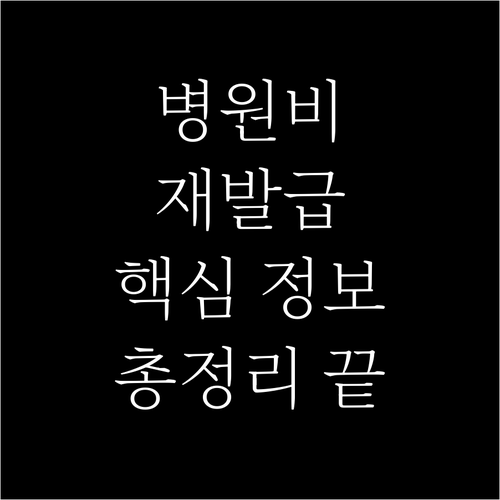 병원비 영수증 재발급, 이것만 알면 ..