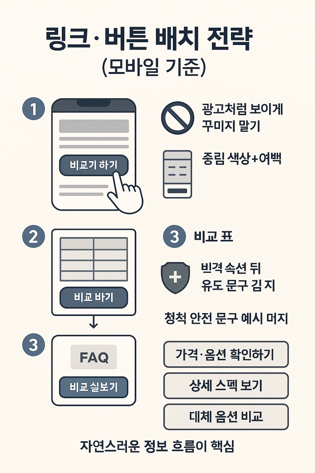 쿠팡 파트너스 링크와 버튼 배치 전략 인포그래픽