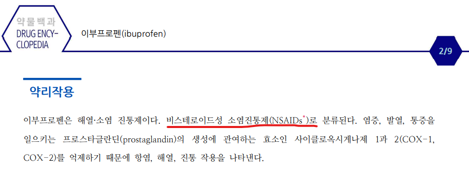 이부프로펜 정보 이미지