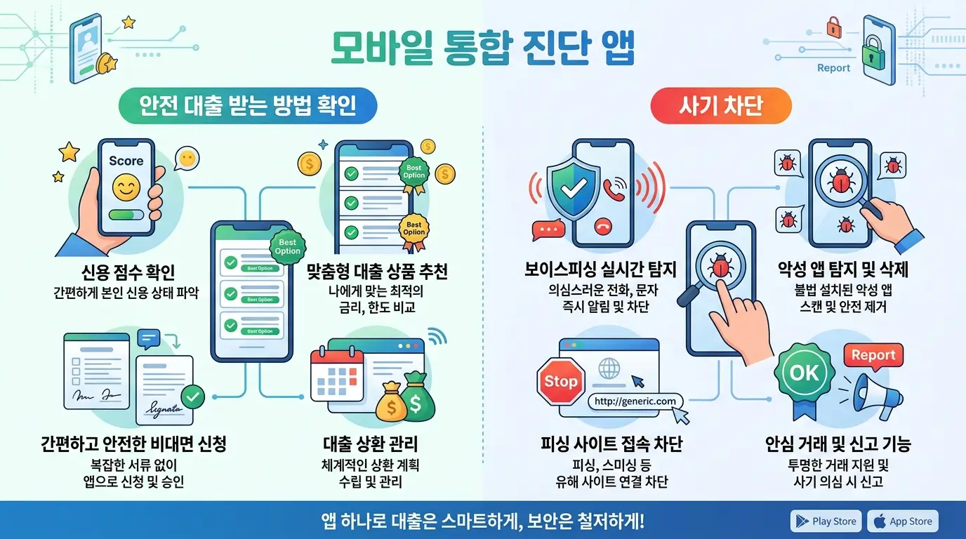 모바일 통합 진단 앱 안전 대출 받는 방법 확인 및 사기 차단