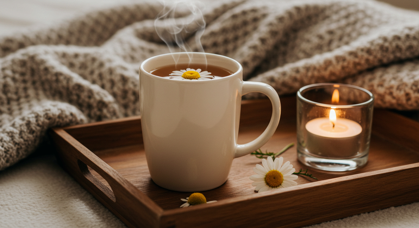 캐모마일차, 생리통 긴장 완화에 좋아요!