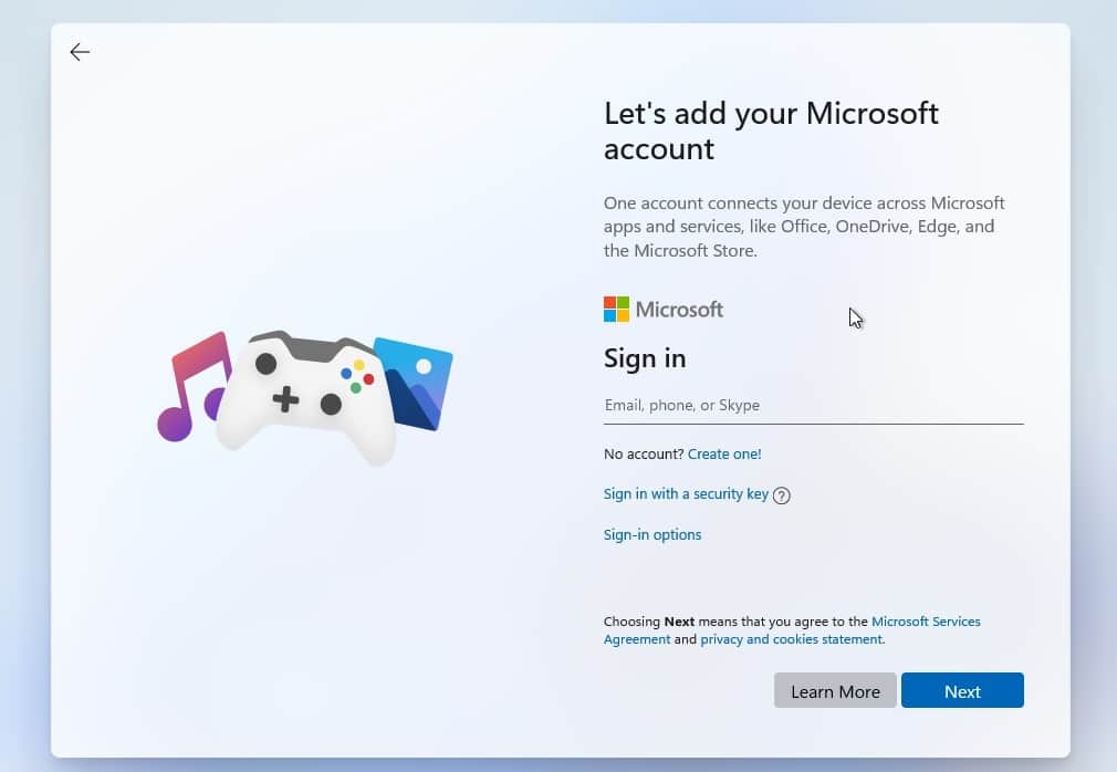 마이크로 소프트 로그인 창